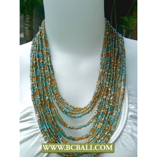 Multi Strand mix colors Squins Fashion Necklaces